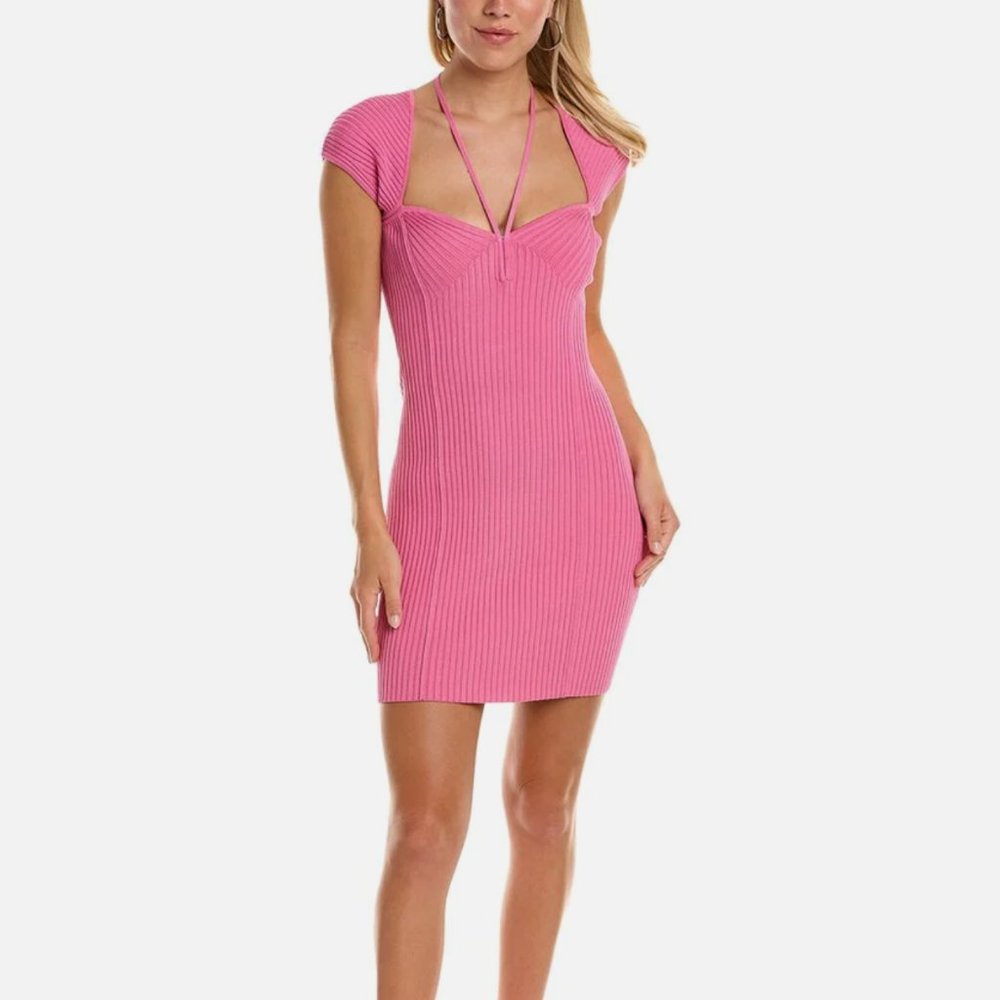 SIMKHAI Dylan Mini Dress, Pink, Size M